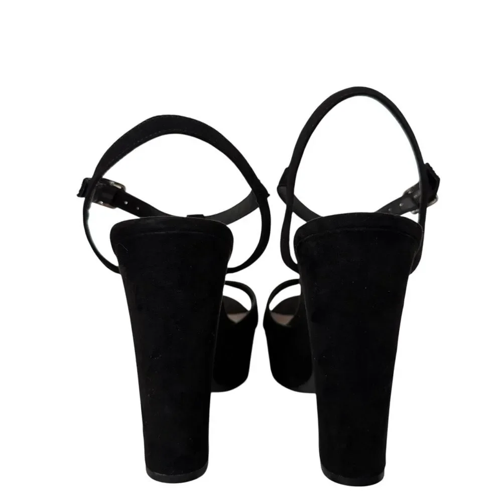American Rag Black Jamie T-Strap Platform Dress Sandals